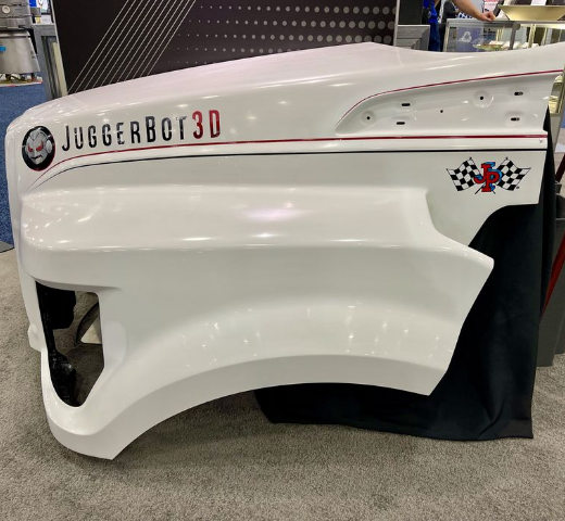 A full truck fender made on a machine developed by JuggerBot 3D